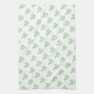Grönt och Vita Dala Horses Kitchen towel Kökshandduk