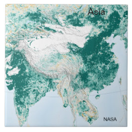 Grönt och vita fotoasien från rymden, NASA Kakelplatta