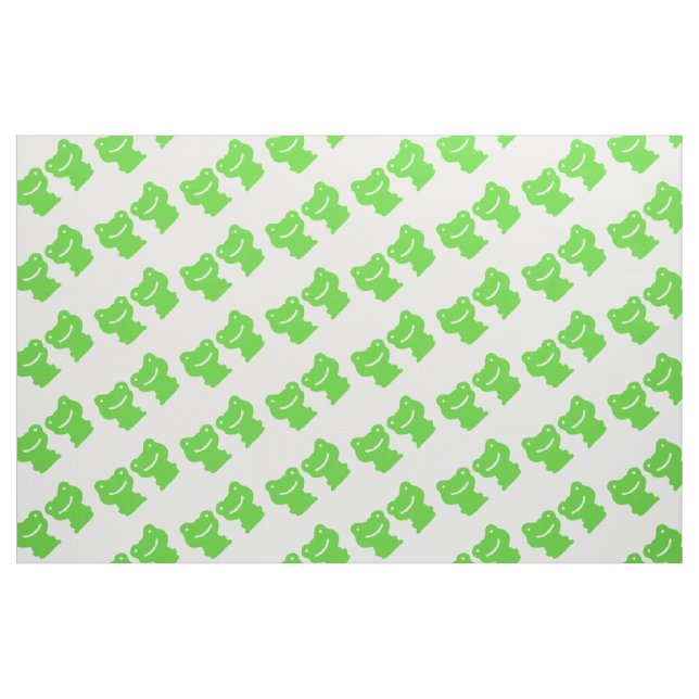 Grönt och vita grodor Mönster Tyg (Fat Quarter)