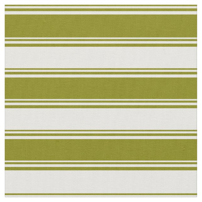 Grönt och Vita Linjer Tyg (Närbild)