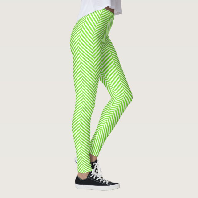 Grönt och vita öringsben stil Leggningar Leggings (Höger)