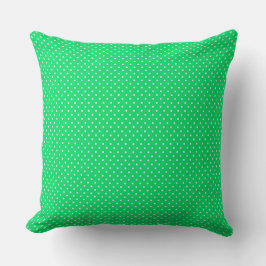 Grönt och Vita Polka dots Dekorativ kudde