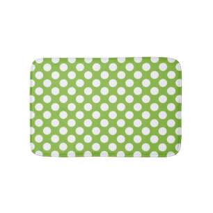 Grönt och vita polka dots mönster badrumsmatta