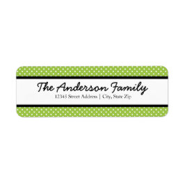 Grönt och vita punkter - Returetiketter Returadress Etikett