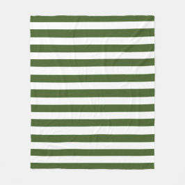 Grönt och Vita Rand Fleecefilt