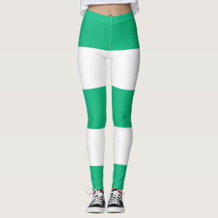 Grönt och Vita Rand för ROLIGT! Leggings