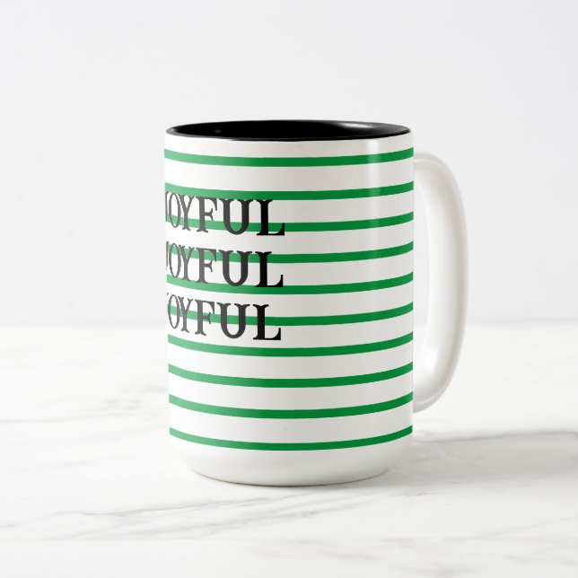 Grönt och Vita Rand Mugg (Framsida höger)