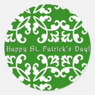 Grönt och vita snutar St. Patrick Day Stickers Runt Klistermärke