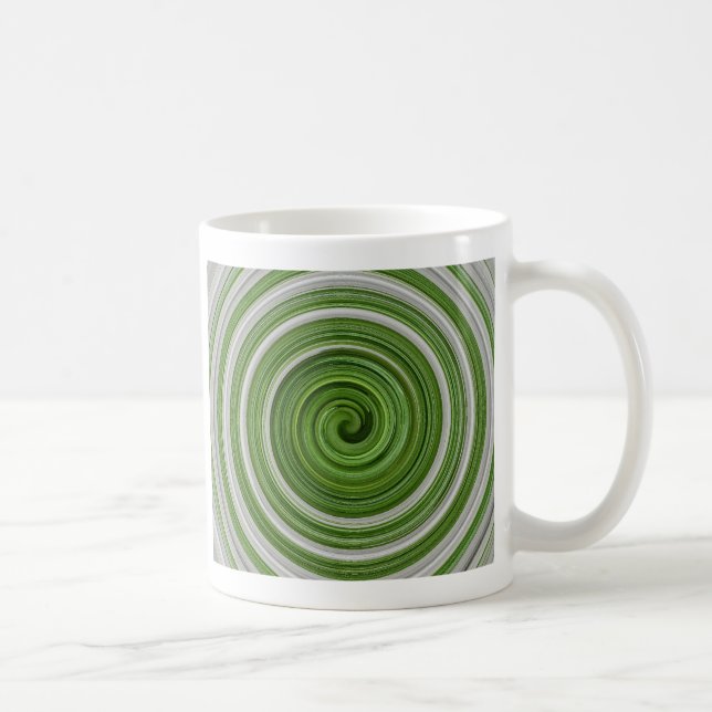 Grönt och vita spiral mönster kaffemugg (Höger)