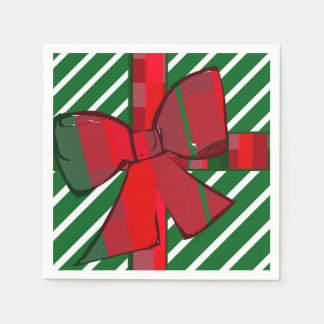 Grönt och vita stripade cocktailblöjor med bog pappersservett