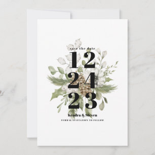 Grönt och Vita vinterskogen Bouquet Inbjudningar