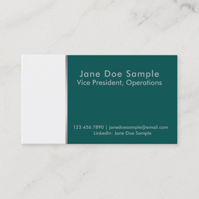 Grönt och vitbok för Résumé-nätverkskort Visitkort (Framsida)
