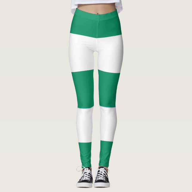 Grönt- och vitkantstift leggings (Framsida)
