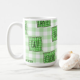 Grönt och vitkontroller kaffemugg