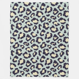 Grönt och vitleopard fleecefilt