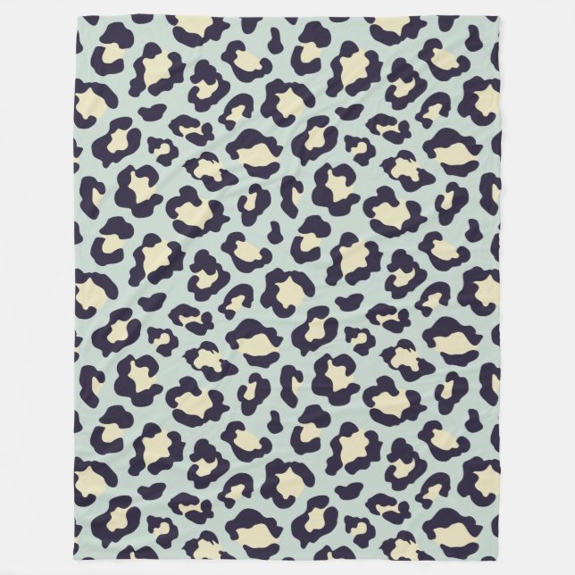 Grönt och vitleopard fleecefilt (Framsidan)