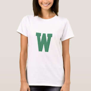 Grönt och vitpolka - punktmonogram t-shirt