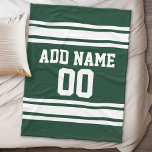 Grönt och vitstrimlad sport Jersey-Personlig Fleecefilt<br><div class="desc">Om du är ägare till Fantasy Football Team,  gör dina egna produkter och visa upp för dina vänner! Eller - spelar du High School Football och vill ha ett PM? Den här sportdesignen är perfekt för alla idrottsmän som spelar fotboll eller baseboll.</div>