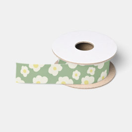 Grönt och vitt blommigt