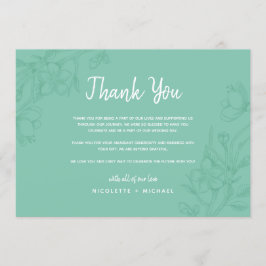 Grönt och Vitt Blommigt Bröllop Tacksamhetskort Inbjudningar