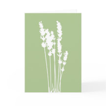 Grönt och vitt blommönstrat siluettkort