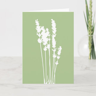 Grönt och vitt blommönstrat siluettkort kort