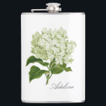 Grönt och vitt Hydrangea Flower med Namn Fickplunta<br><div class="desc">Söt och feminin, den här personligen har en dubbelsidig utskrift med en vattenblomning av en grönt med samma färgad och en enkel redigering av namn i ett förhöjt skript. Ge ger som brudens sida genom att personifiera med varje dam namn eller som en gåva till briden vid hennes bachelorette firande...</div>