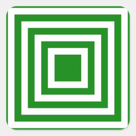 Grönt och vitt kvadratiskt Rand Fyrkantigt Klistermärke