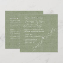 Grönt och vitt minimalistiskt Bröllop