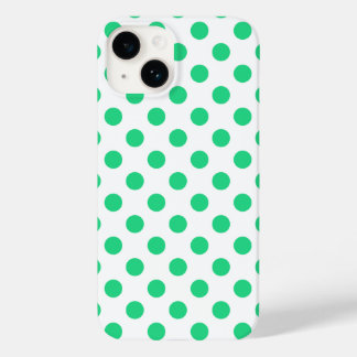 Grönt och vitt polka dots