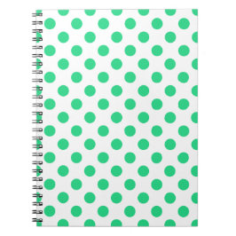 Grönt och vitt polka dots anteckningsbok
