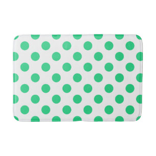 Grönt och vitt polka dots badrumsmatta