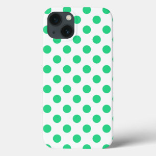 Grönt och vitt polka dots Fodral-Mate iphone case