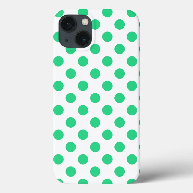 Grönt och vitt polka dots Fodral-Mate iphone case (Baksida)
