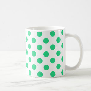 Grönt och vitt polka dots kaffemugg