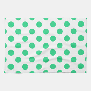 Grönt och vitt polka dots kökshandduk