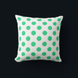 Grönt och vitt polka dots kudde<br><div class="desc">Grönt och vitt polka dots</div>