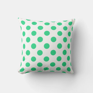 Grönt och vitt polka dots kudde