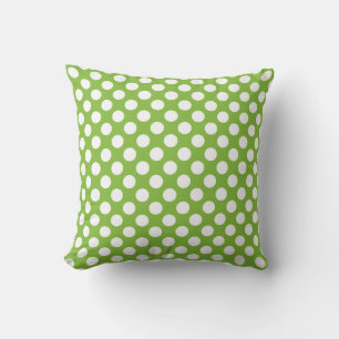 Grönt och vitt polka dots kudde