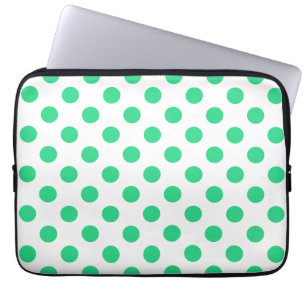 Grönt och vitt polka dots laptop fodral
