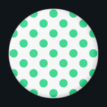 Grönt och vitt polka dots magnet<br><div class="desc">Grönt och vitt polka dots</div>