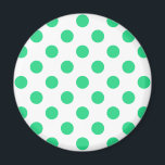 Grönt och vitt polka dots magnet<br><div class="desc">Grönt och vitt polka dots</div>