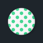 Grönt och vitt polka dots magnet<br><div class="desc">Grönt och vitt polka dots</div>