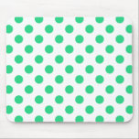 Grönt och vitt polka dots musmatta<br><div class="desc">Grönt och vitt polka dots</div>