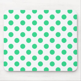 Grönt och vitt polka dots musmatta