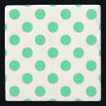 Grönt och vitt polka dots stenunderlägg<br><div class="desc">Grönt och vitt polka dots</div>