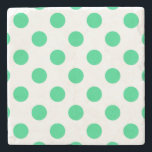 Grönt och vitt polka dots stenunderlägg<br><div class="desc">Grönt och vitt polka dots</div>