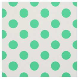 Grönt och vitt polka dots tyg