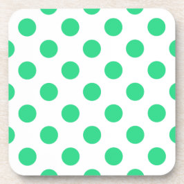 Grönt och vitt polka dots underlägg