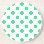 Grönt och vitt polka dots underlägg sandsten<br><div class="desc">Grönt och vitt polka dots</div>